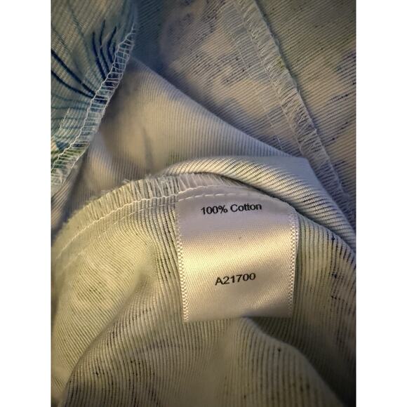Appleseed's Jacket Blue White Green Resort Wear Floral Button Up Womens 14 - Picture 7 of 10